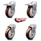 Service Caster 5 Inch Maroon Polyurethane Swivel Bolt Hole Caster Set with 2 Total Lock Brake SCC-BHTTL20S514-PPUB-MRN-2-S-2 - alternate 1